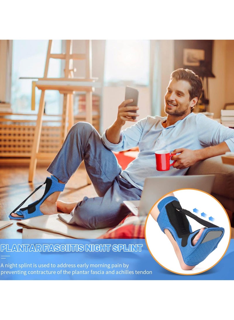 Adjustable Plantar Fasciitis Night Splint, Foot Relief Brace for Men  Women, Effective for Foot Drop, Achilles Tendonitis, Heel Pain, Blue - Image 5